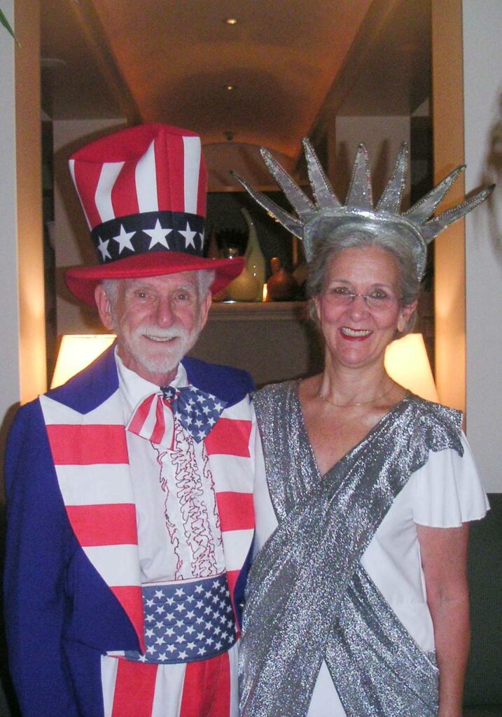 Martin Cooper and Arlene Harris at a wireless Halloween Soiree